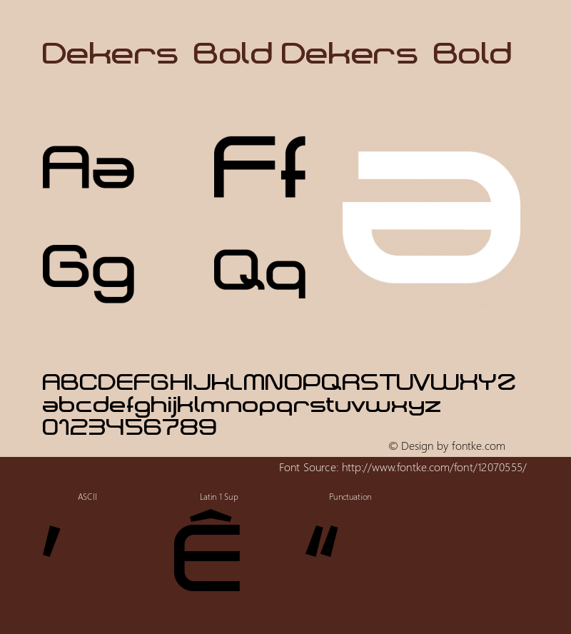 Dekers_Bold Dekers_Bold Version 1.0 Font Sample