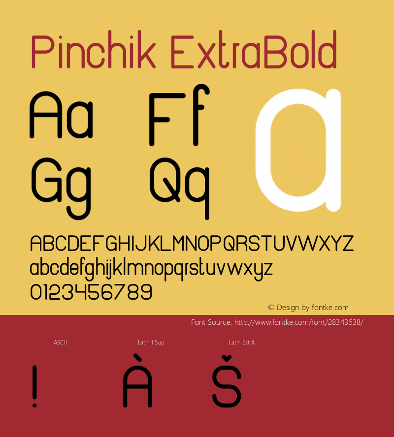 Pinchik ExtraBold Version 1.002;Fontself Maker 3.0.0-0 Font Sample