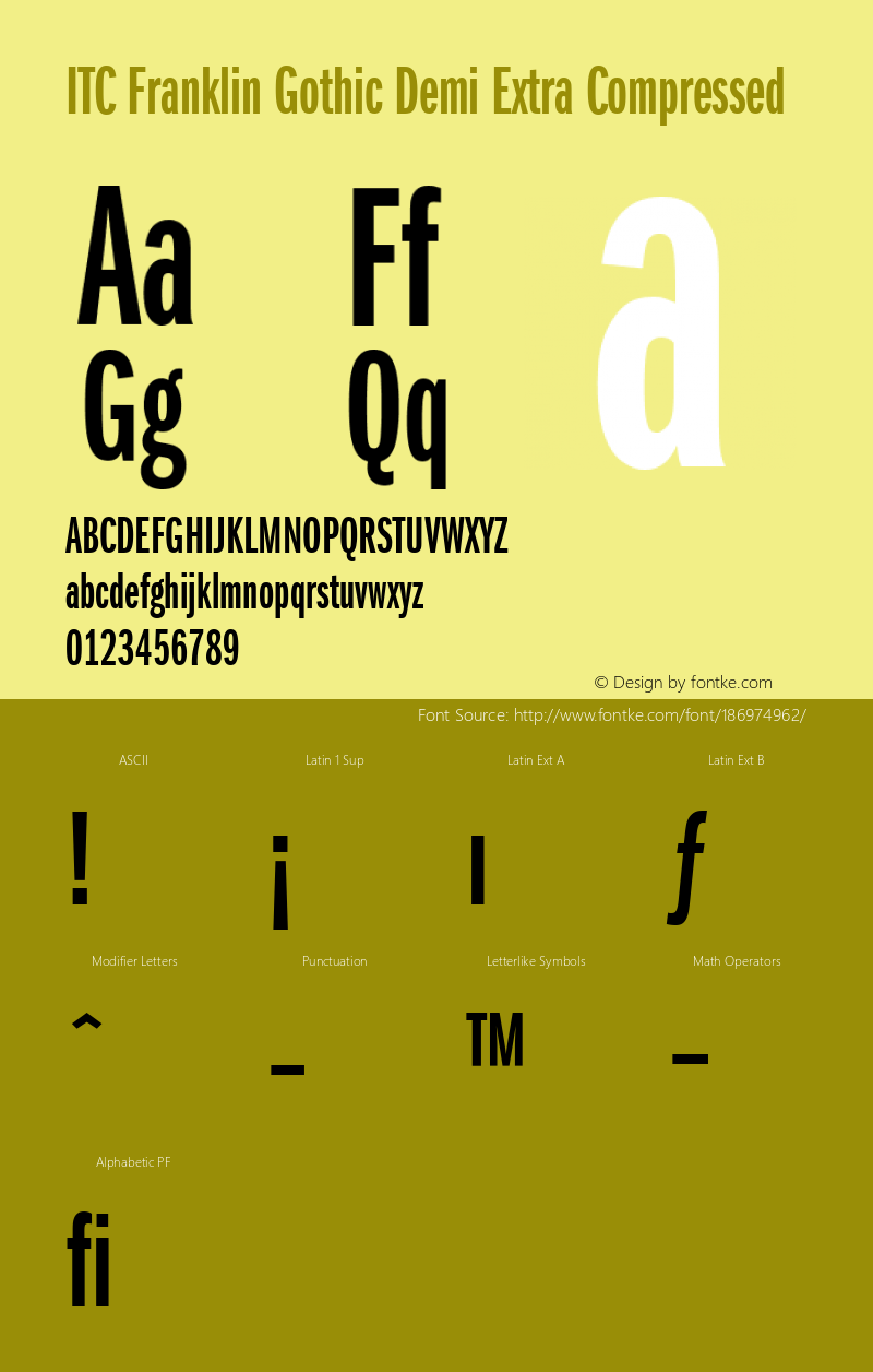 ITC Franklin Gothic Demi Extra Compressed 001.000图片样张