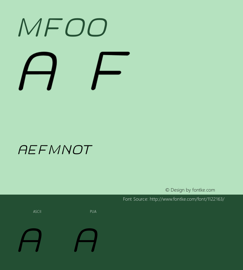 MF_LOGO Slanted LOGOSL Font Sample