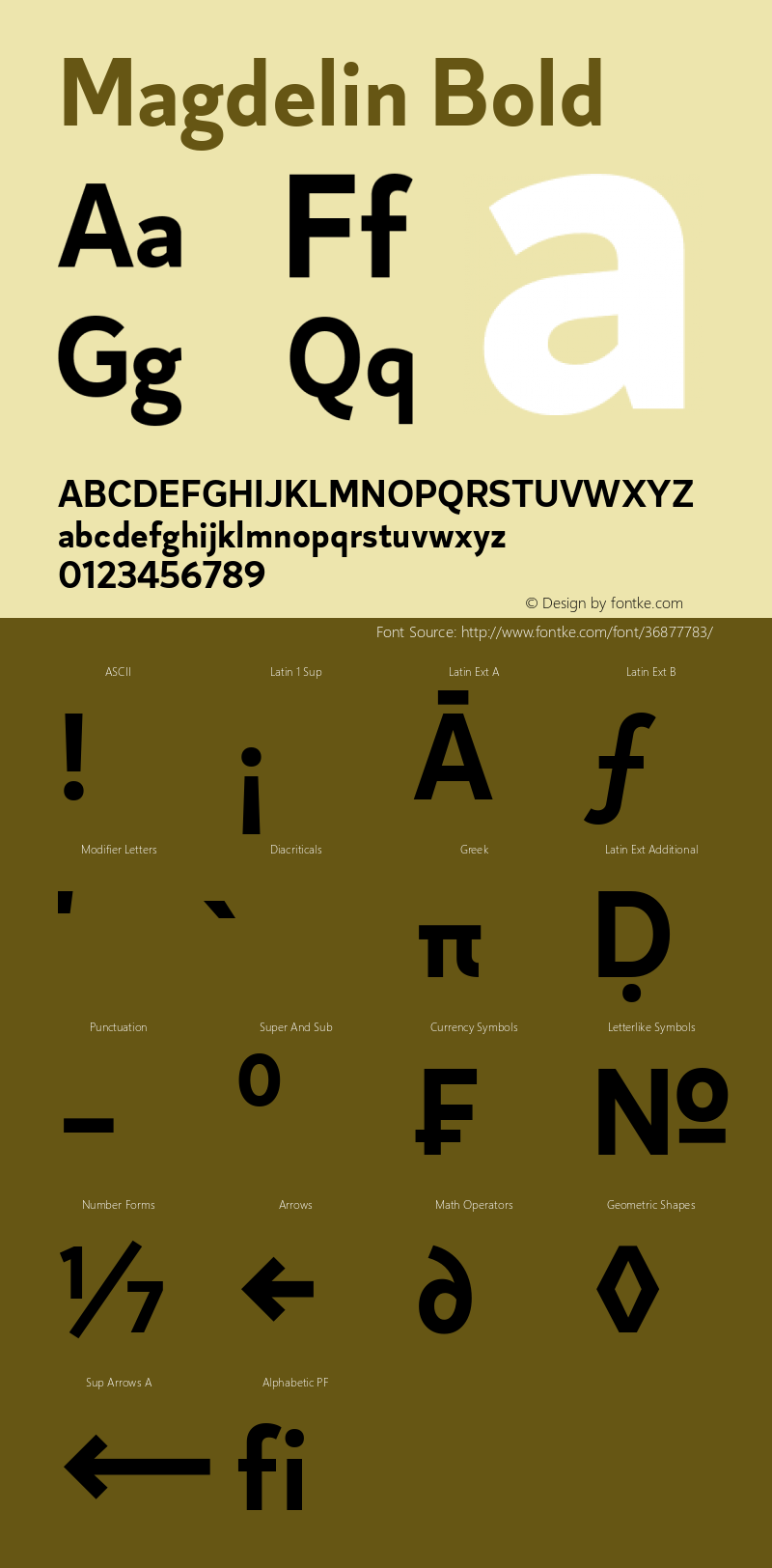 Magdelin Bold Version 1.000;hotconv 1.0.109;makeotfexe 2.5.65596;YWFTv17 Font Sample