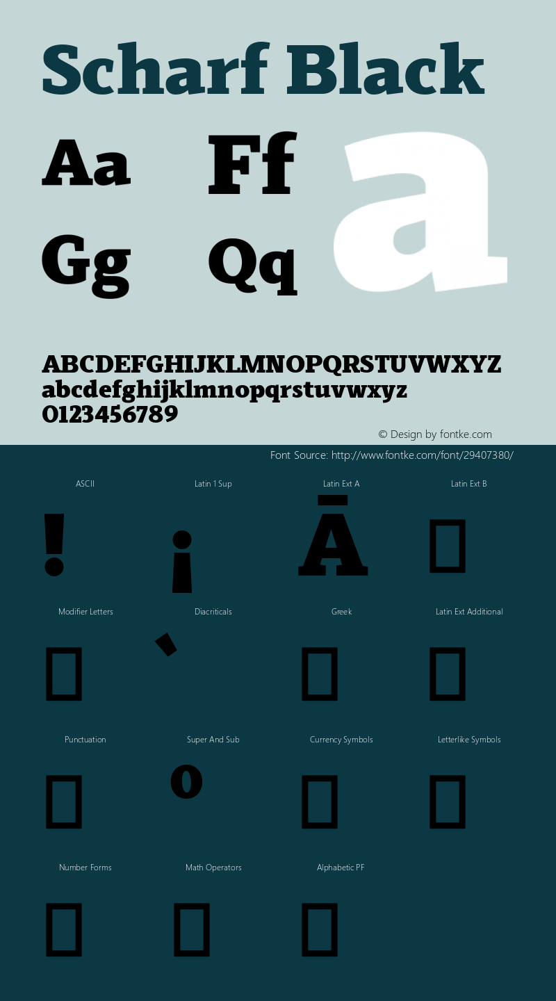 Scharf Black Version 001.001 February 2019;YWFTv17 Font Sample