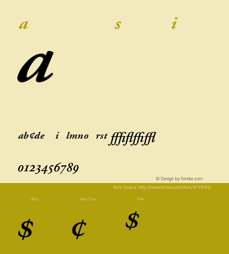 Adobe Garamond Semibold Italic 001.002 Font Sample