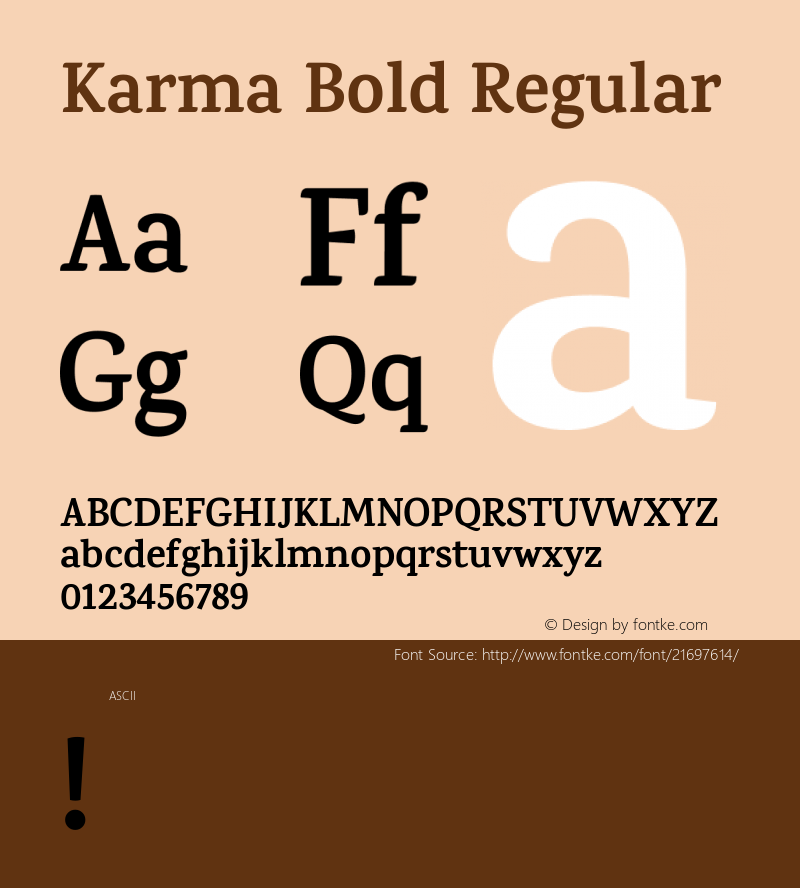 Karma Bold Regular  Font Sample