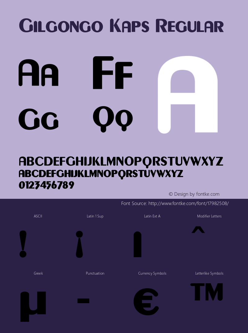 Gilgongo Kaps Regular 1.0 Font Sample