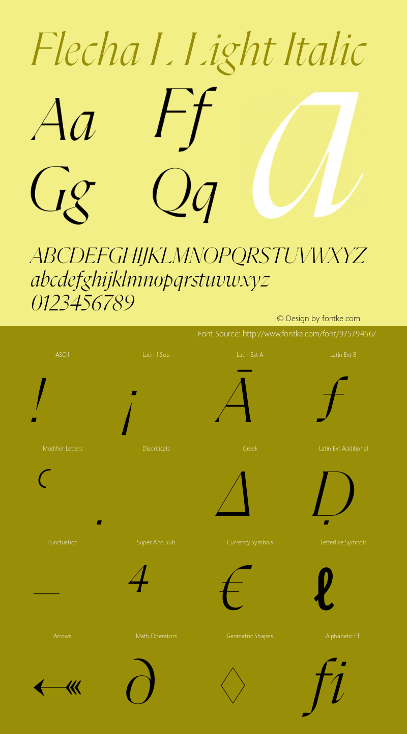 Flecha L Light Italic Version 2.001 | w-rip DC20200410 Font Sample