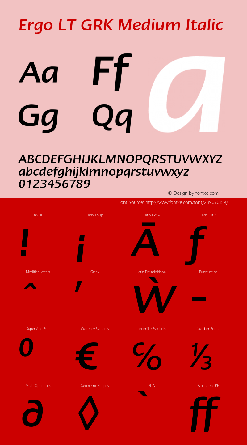 ErgoLTGRK-MediumItalic Version 1.000;PS 001.000;hotconv 1.0.38图片样张