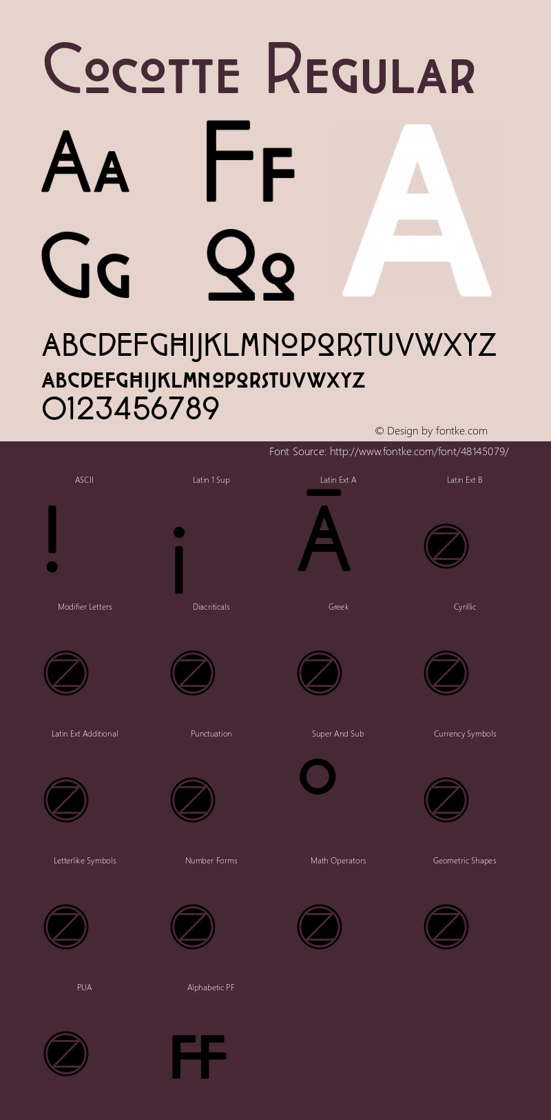 Cocotte-Regular Version 2.001 Font Sample