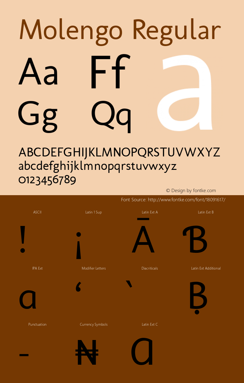 Molengo Regular Version 0.10 Font Sample