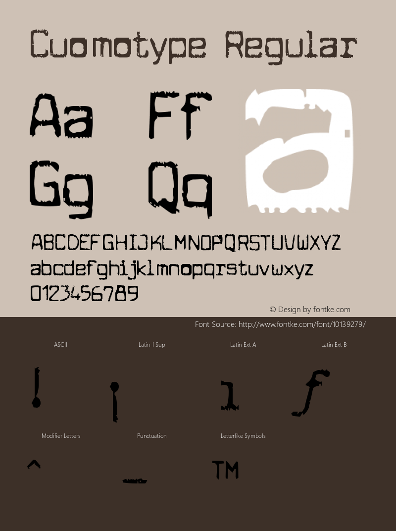 Cuomotype Regular Version 2.000 2004 Font Sample