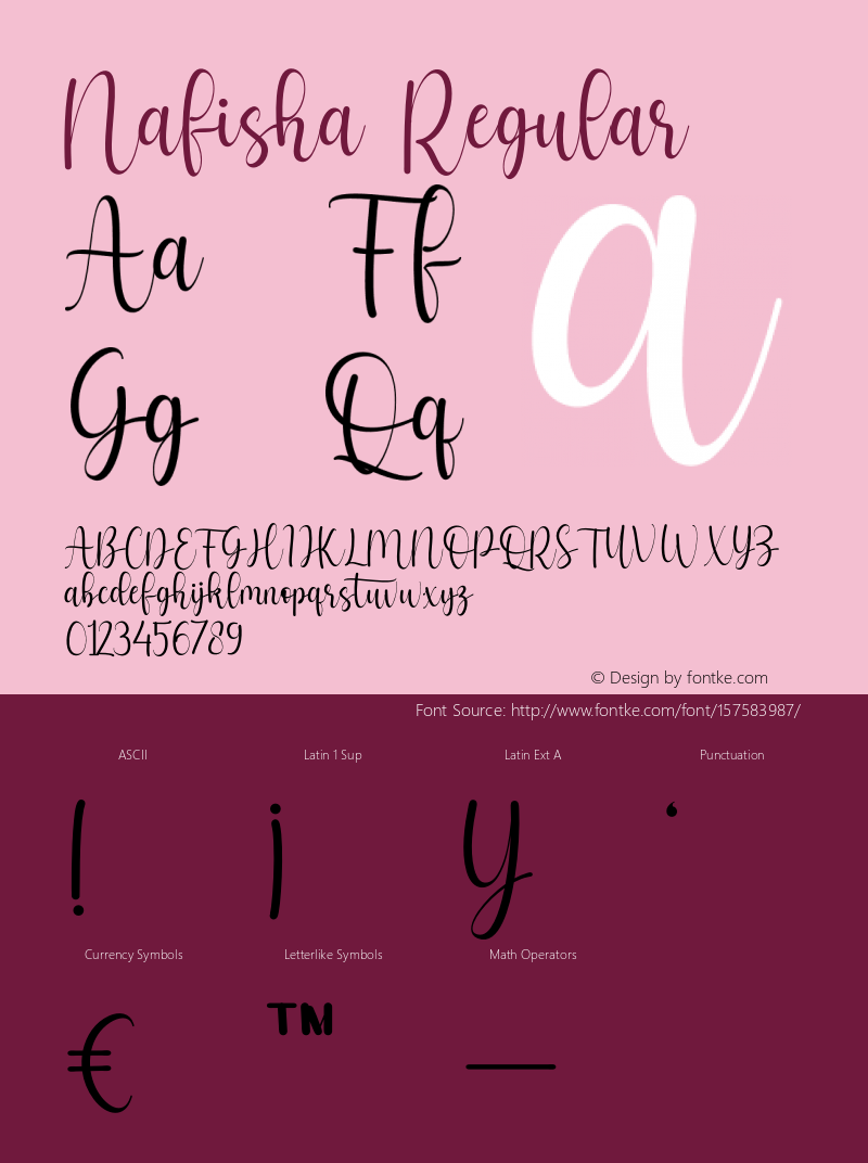 Nafisha Version 1.001;Fontself Maker 3.5.4 Font Sample