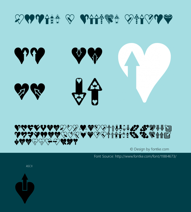 Hearts n Arrows Normal 1.0 - January 2008 - freeware font Font Sample