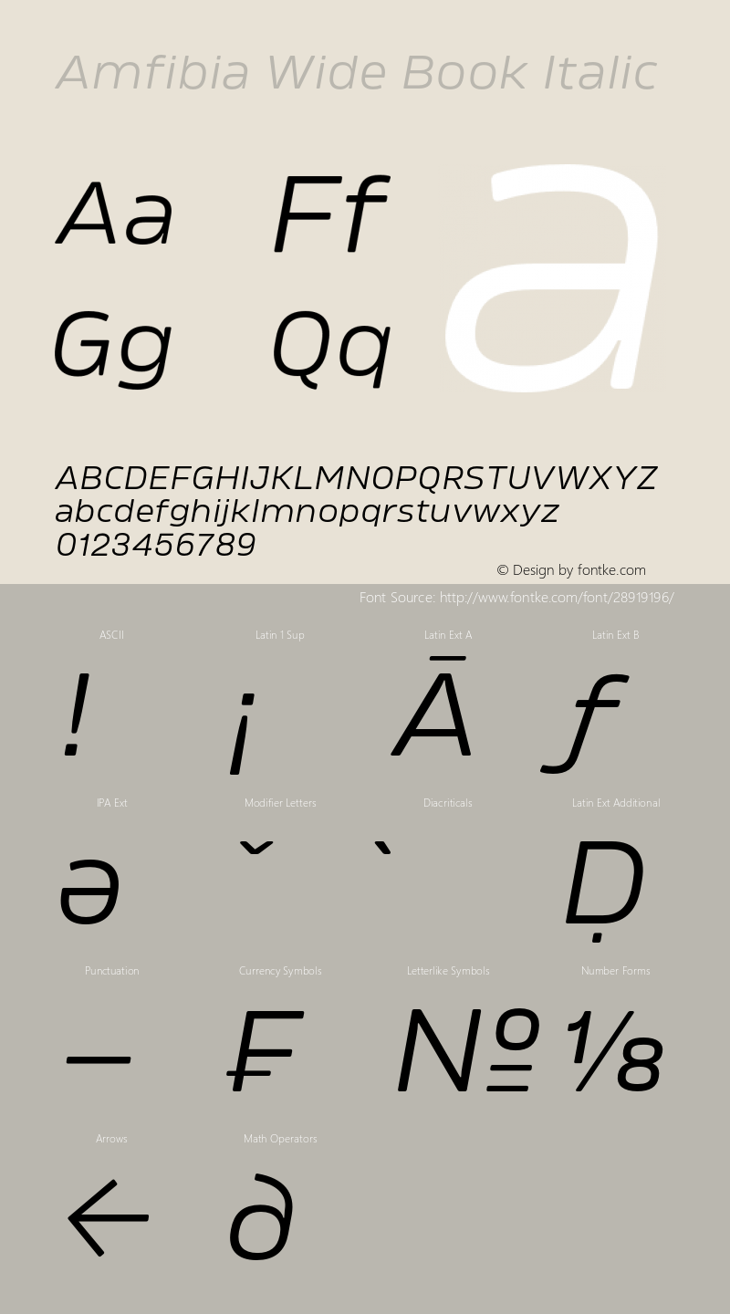 Amfibia-BookWideItalic Version 1.000 | wf-rip DC20190310 Font Sample