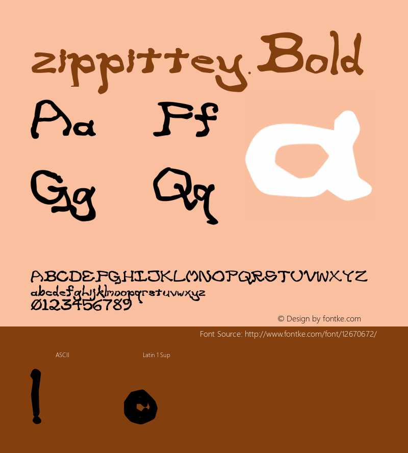 zippittey Bold Version 001.000 Font Sample