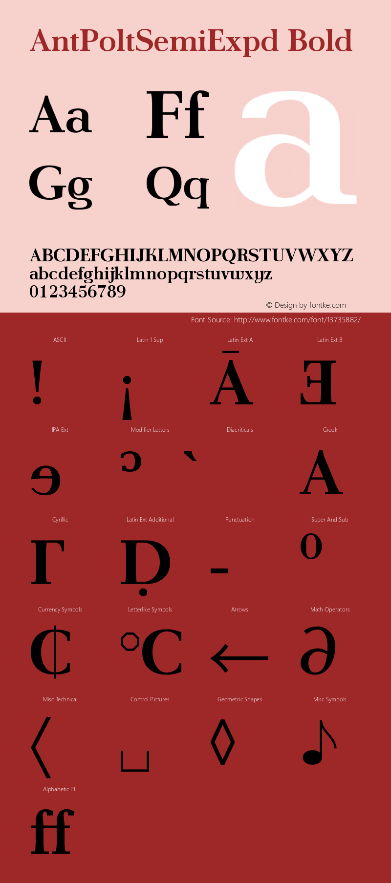 AntPoltSemiExpd Bold Version 1.101 Font Sample