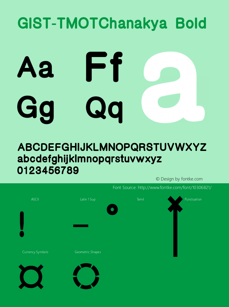 GIST-TMOTChanakya Bold 9.0 Font Sample