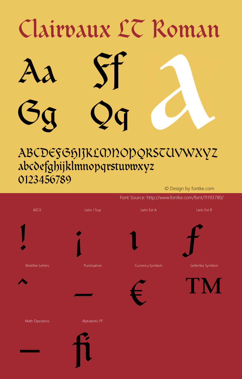 Clairvaux LT Roman Version 006.000 Font Sample