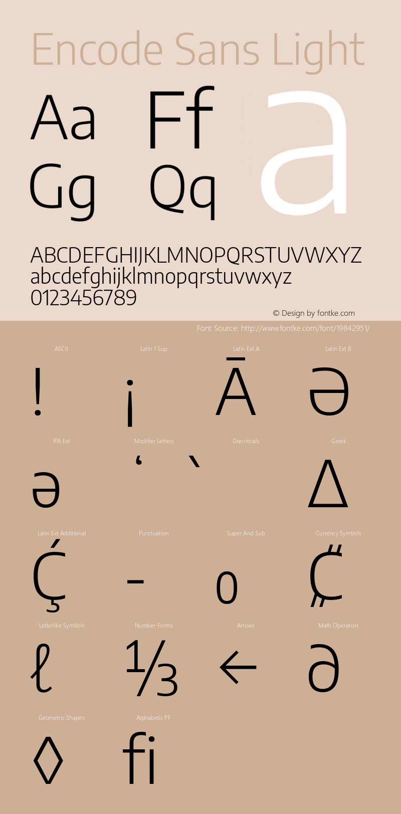 Encode Sans Light Version 2.000 Font Sample