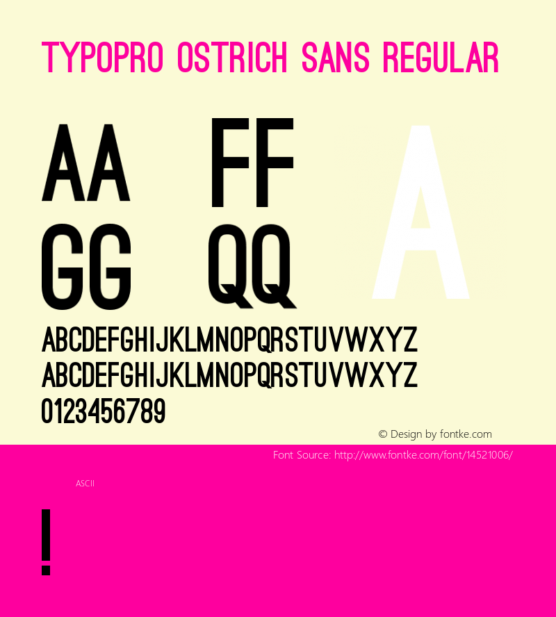 TypoPRO Ostrich Sans Regular Version 1.001;PS 001.001;hotconv 1.0.70;makeotf.lib2.5.58329 Font Sample
