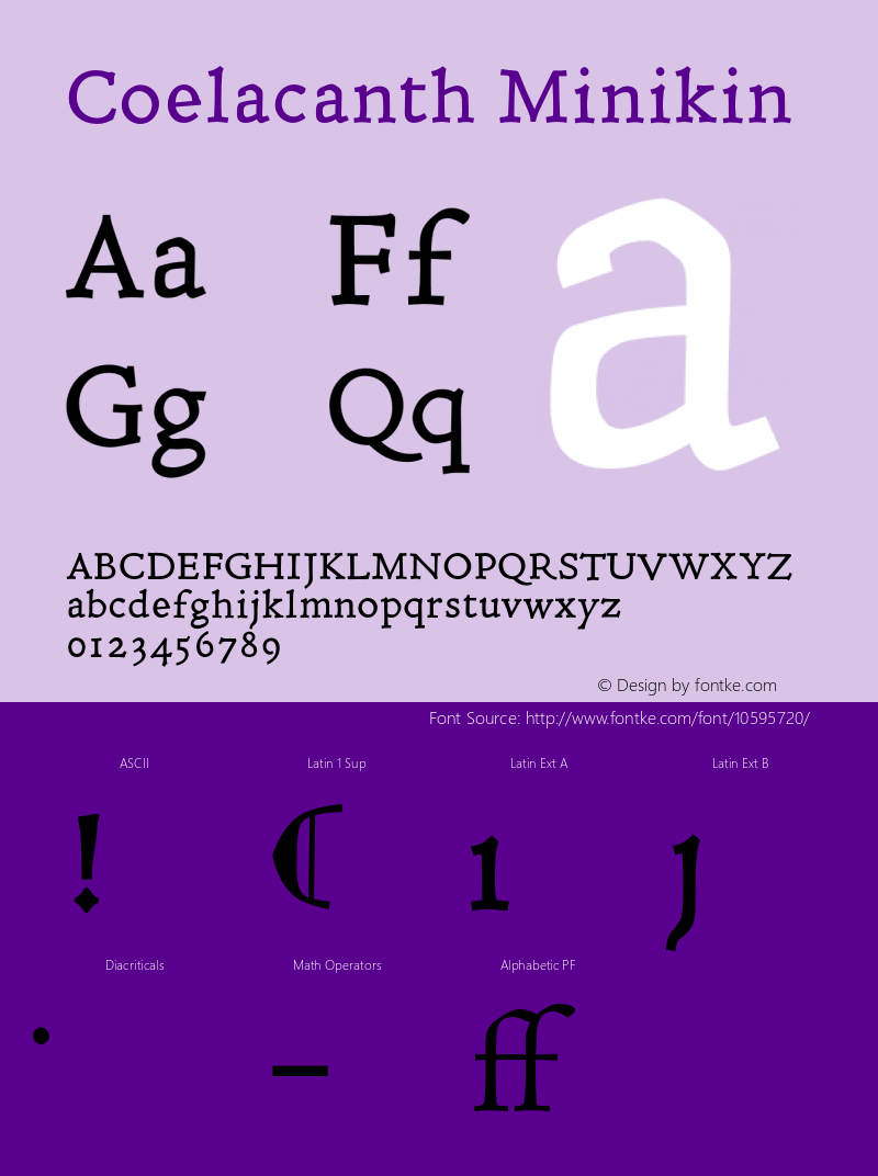 Coelacanth Minikin Version 000.003 Font Sample