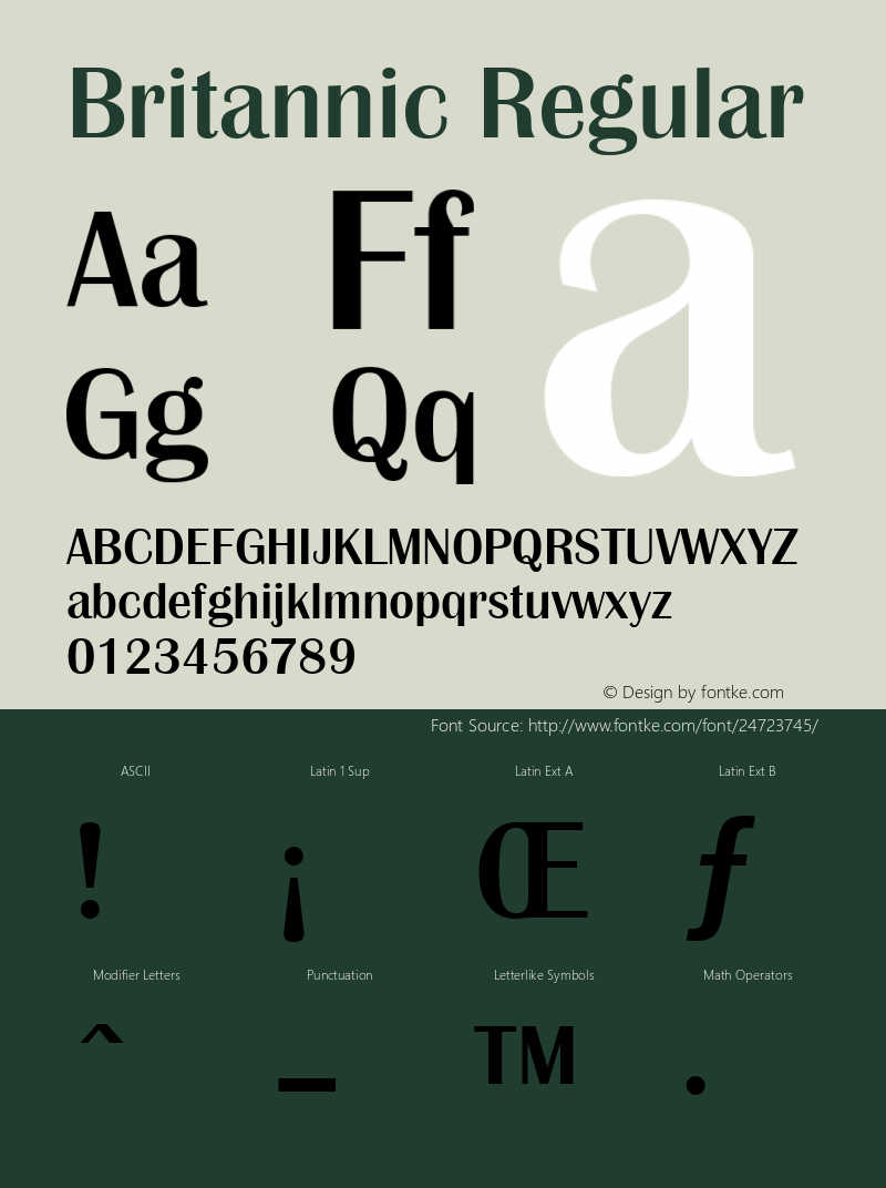 Britannic Version 1 Font Sample