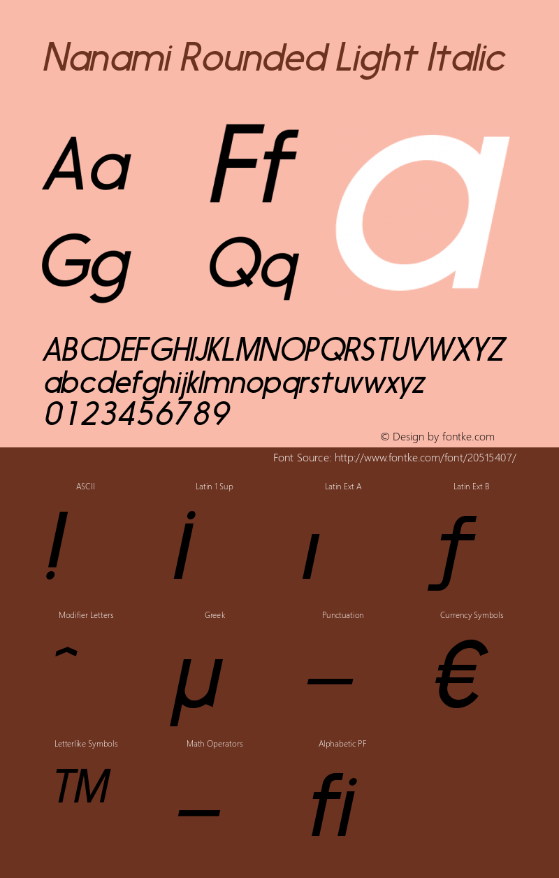 NanamiRounded-LightItalic Version 1.003;com.myfonts.thinkdust.nanami.light-oblique.wfkit2.41x2 Font Sample