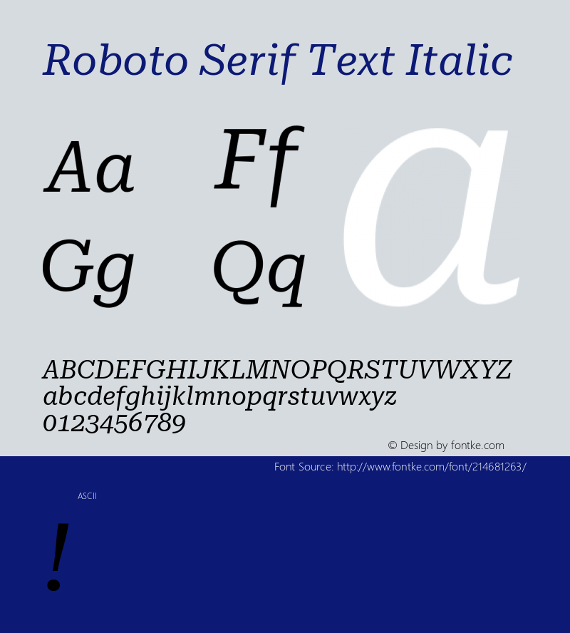 Roboto Serif Text Italic Version 1.001 2019图片样张