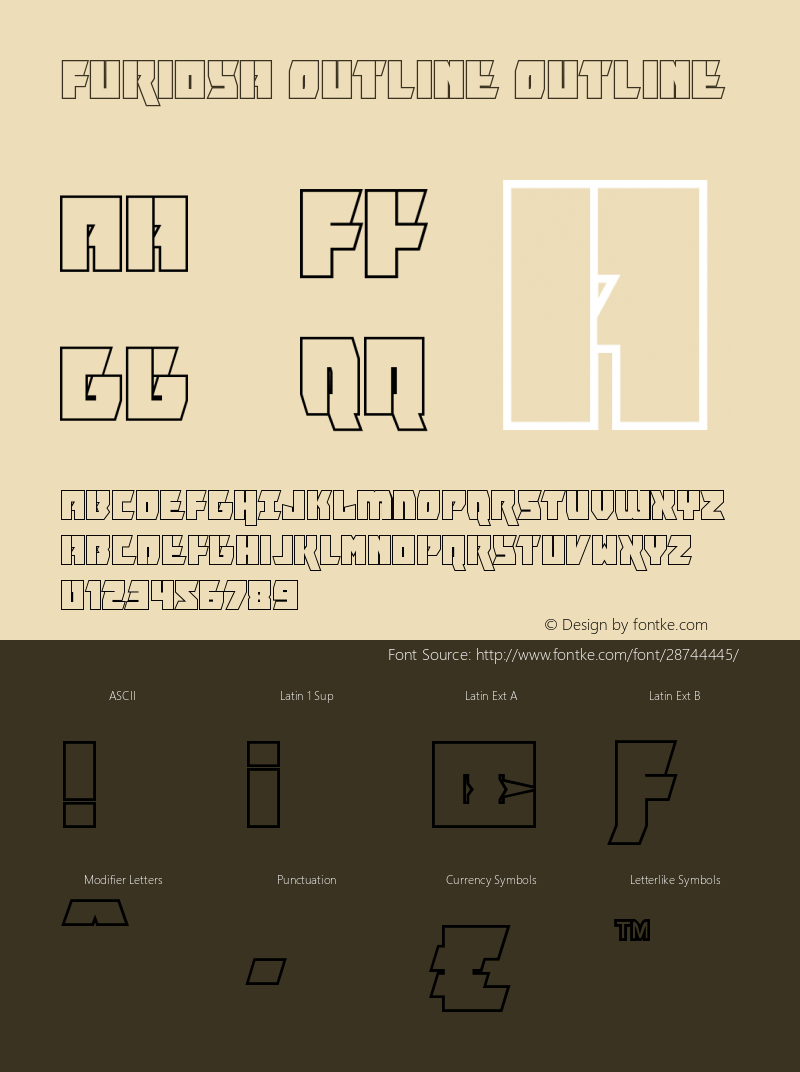 Furiosa Outline Version 1.0; 2019 Font Sample