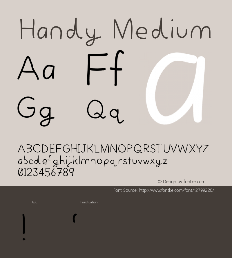 Handy Medium Version 001.000 Font Sample