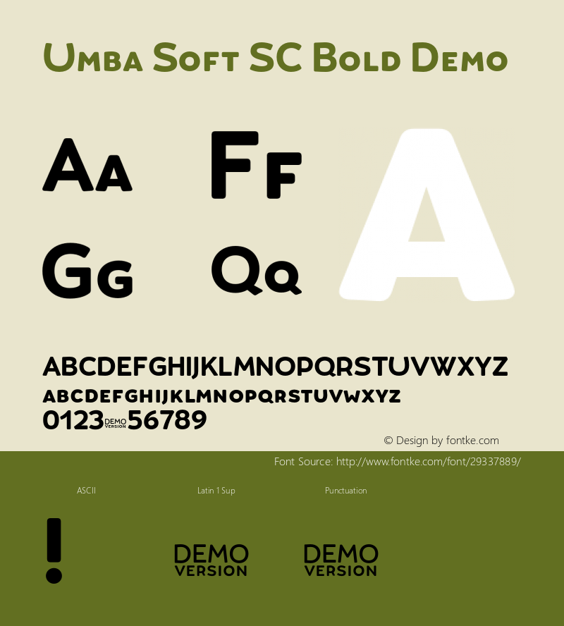 Umba Soft SC Bold Demo Version 1.010;PS 001.010;hotconv 1.0.88;makeotf.lib2.5.64775 Font Sample