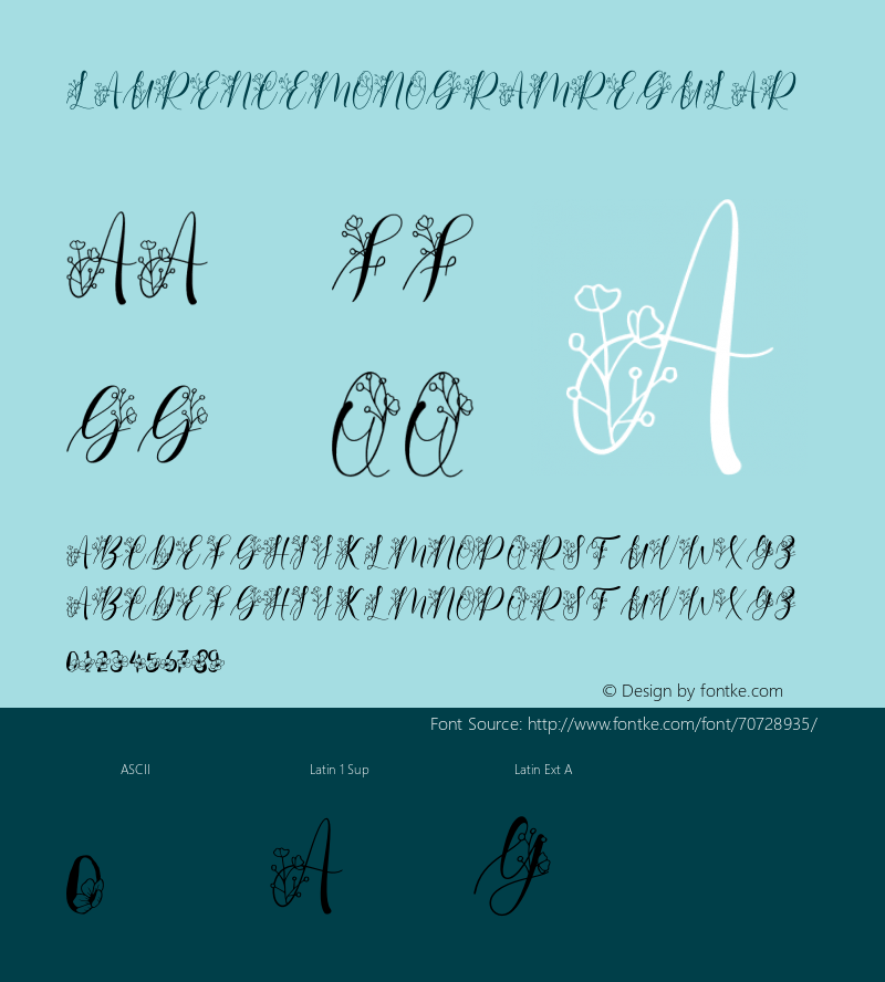 Laurence Monogram Version 1.00;June 21, 2020;FontCreator 12.0.0.2567 32-bit Font Sample