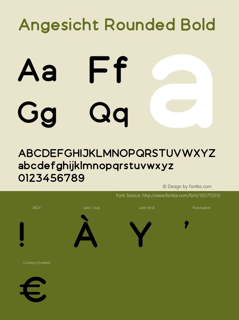 Angesicht Rounded Bold Version 1.002;Fontself Maker 3.4.0 Font Sample