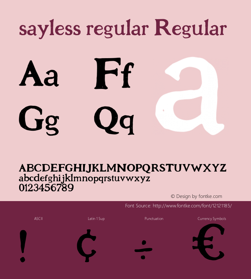 sayless regular Regular Version 1.00 September 2, 2014, initial release Font Sample