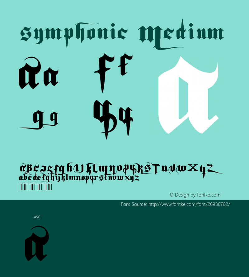 symphonic Version 001.000 Font Sample