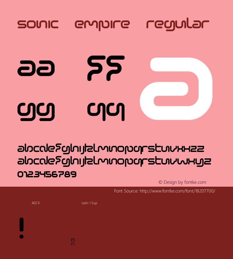 Sonic Empire Regular Version 1.0 Font Sample