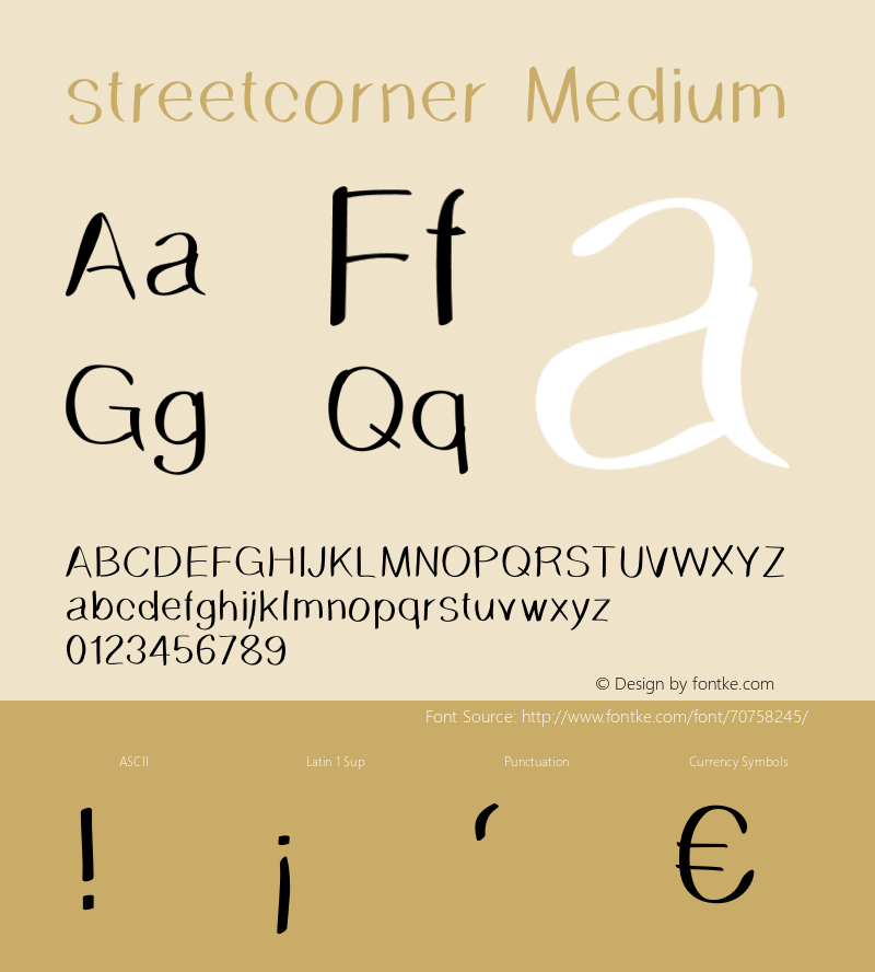 streetcorner Version 001.000 Font Sample