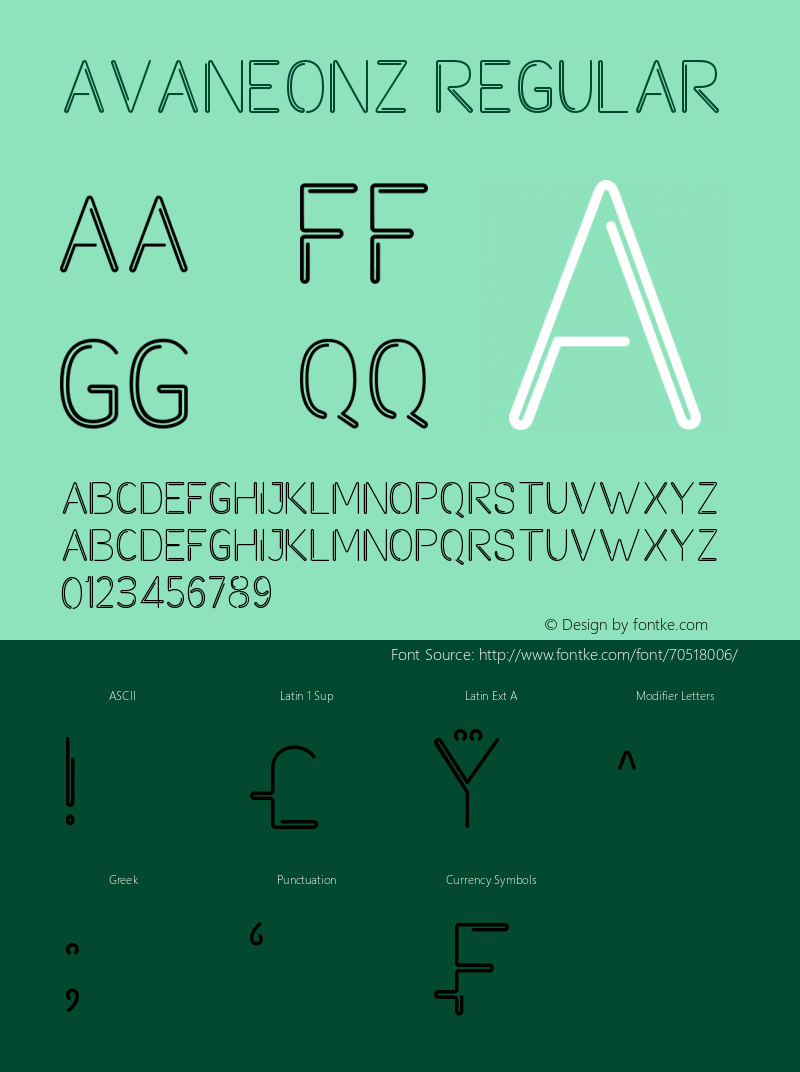 Avaneonz Version 1.00;July 10, 2020;FontCreator 13.0.0.2643 64-bit Font Sample