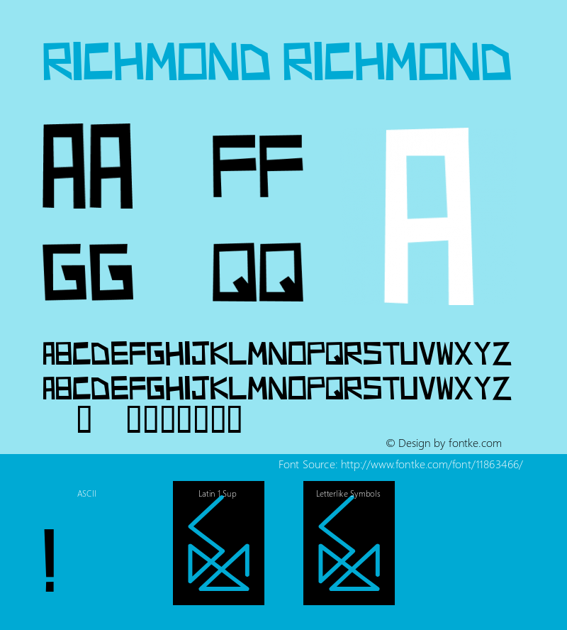 RICHMOND RICHMOND Version 1.00 2011 Font Sample