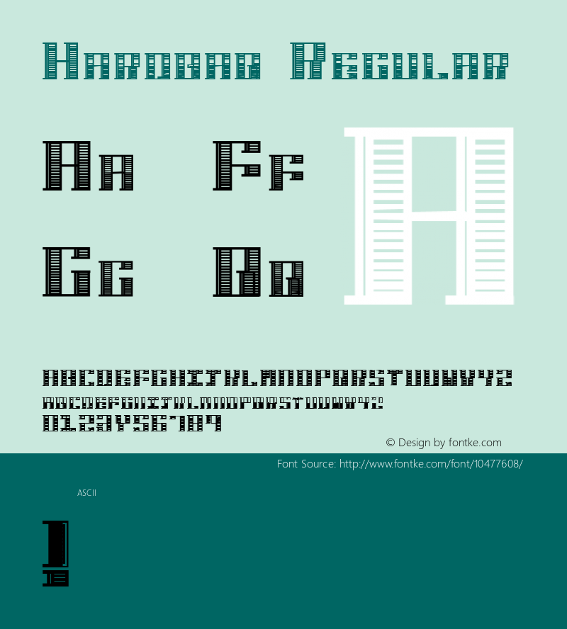 Hardbaq Regular Unknown Font Sample