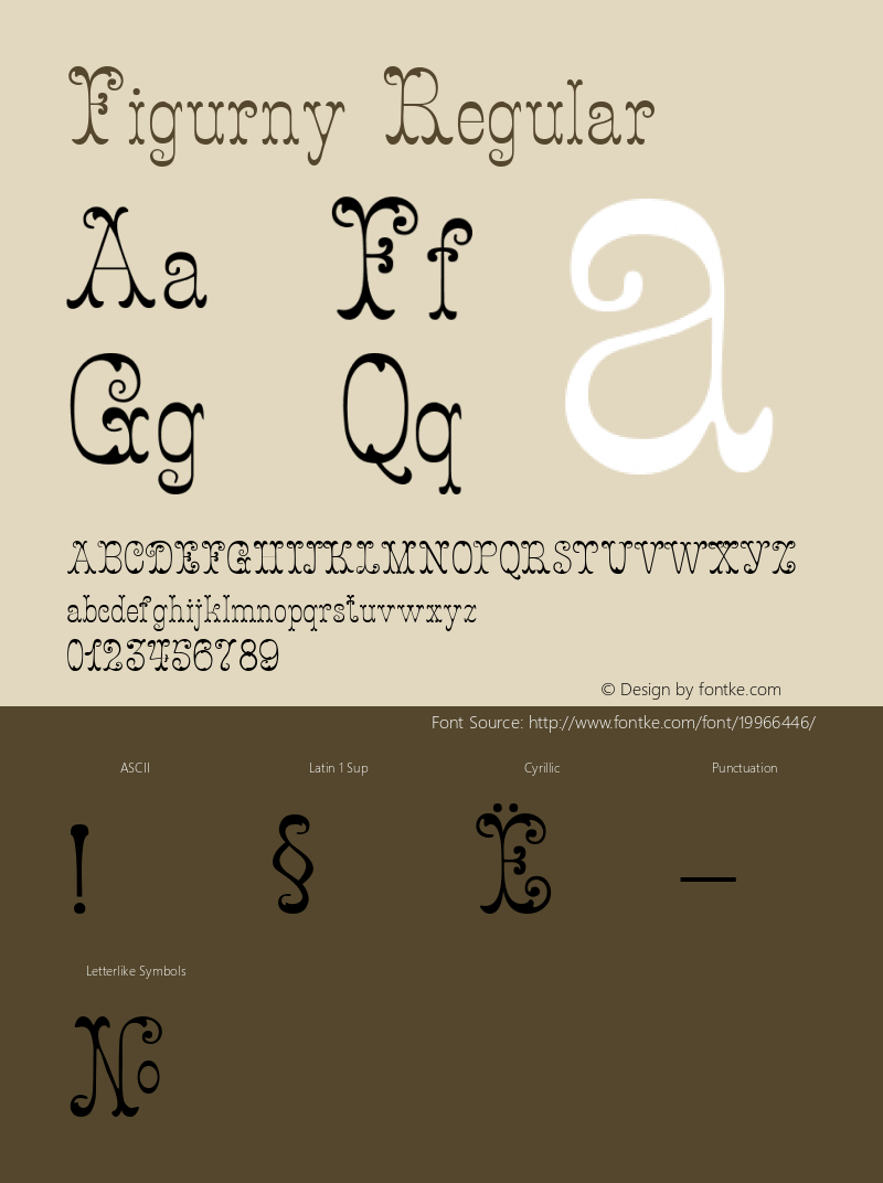 Figurny Version 1.000 2006 initial release Font Sample