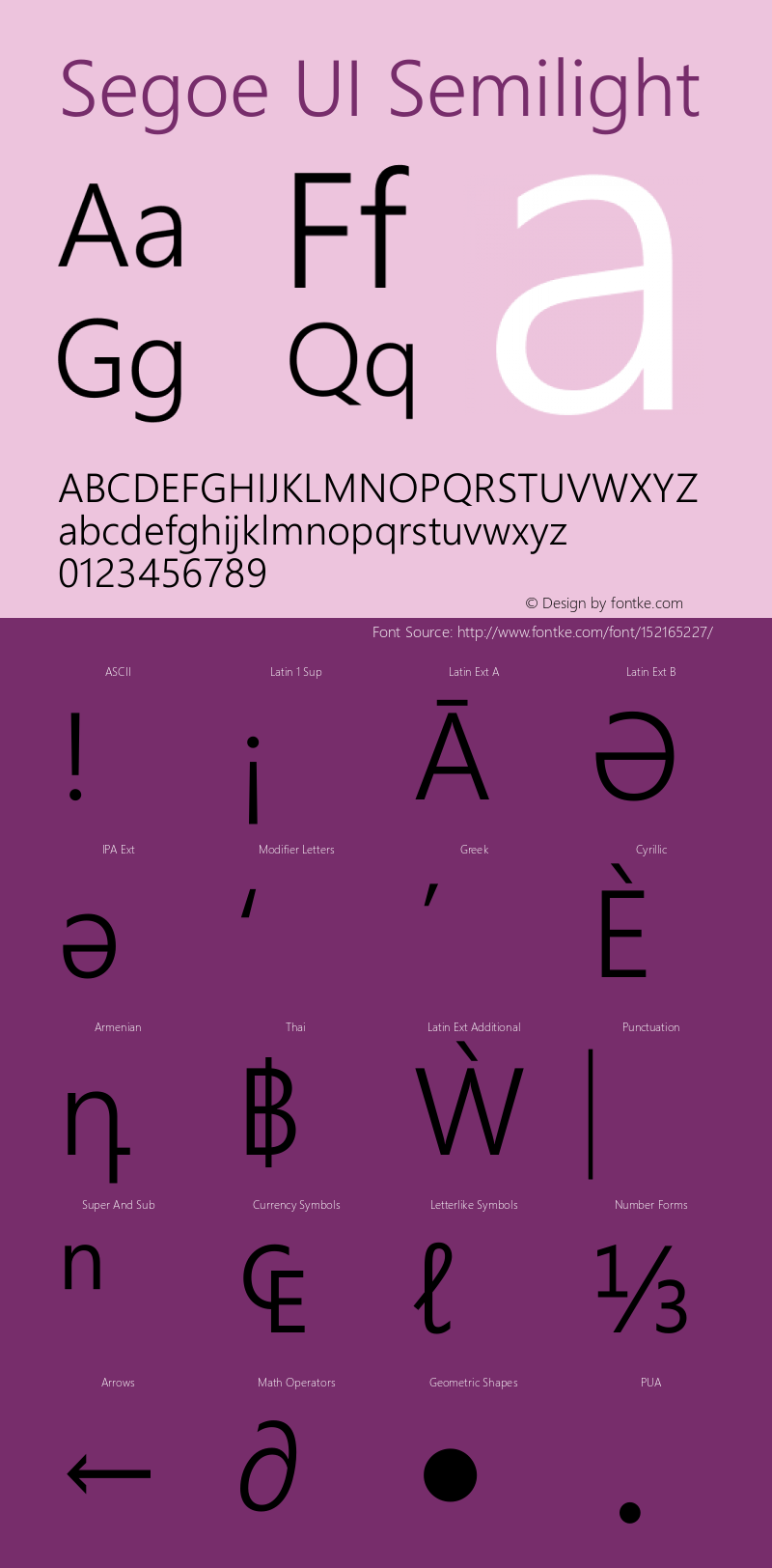 Segoe Boot Semilight Version 1.36 Font Sample