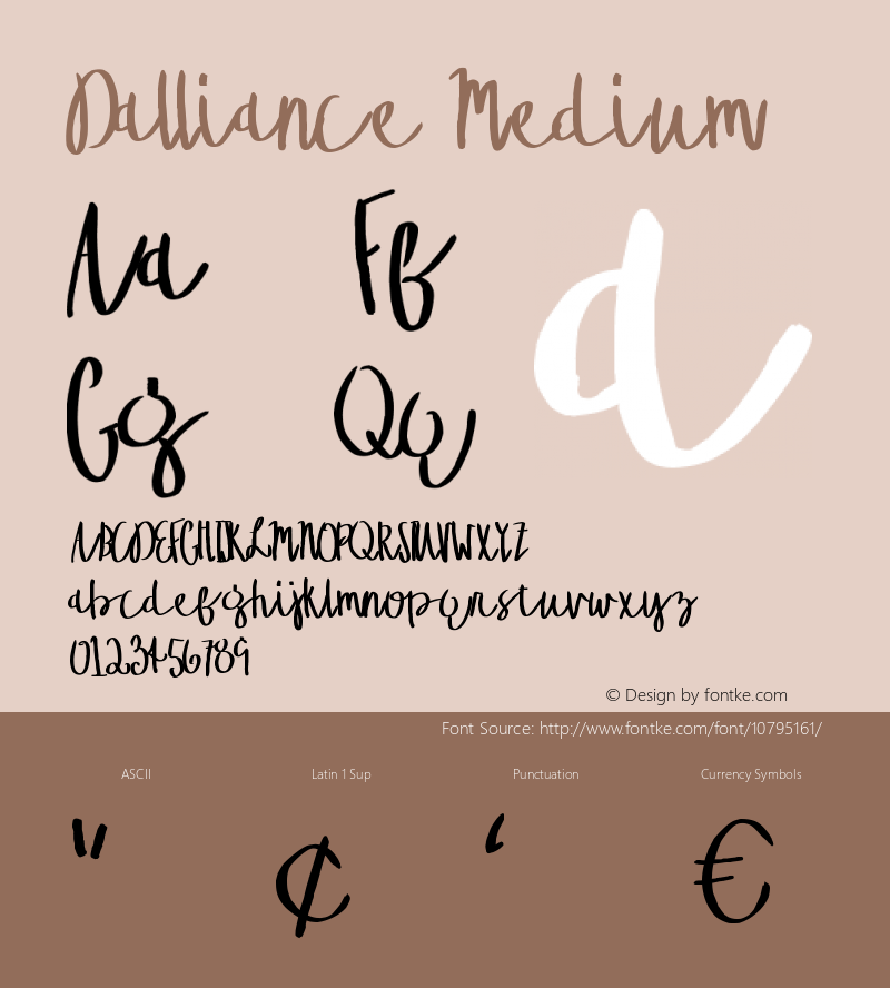 Dalliance Medium Version 001.000 Font Sample