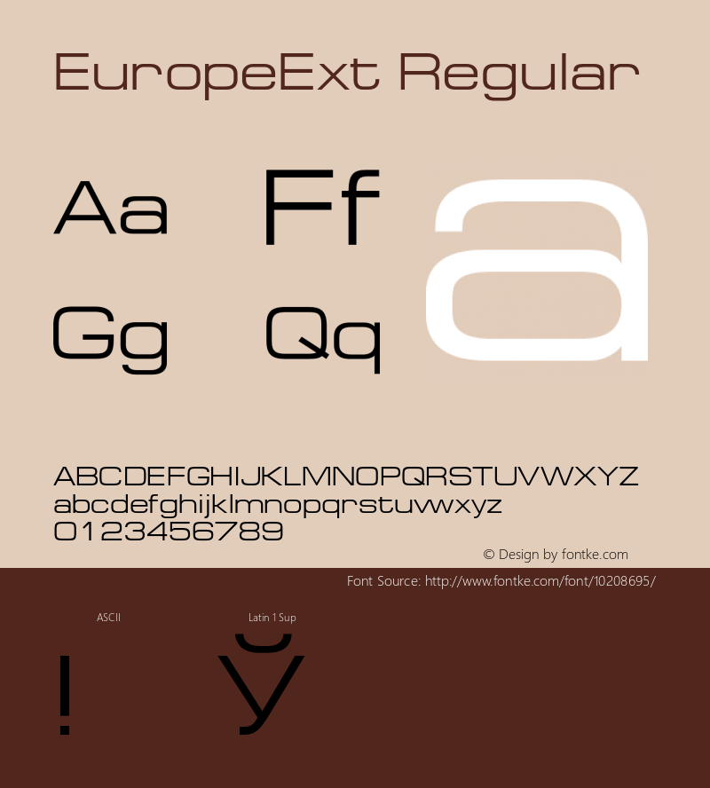 EuropeExt Regular 001.001 Font Sample