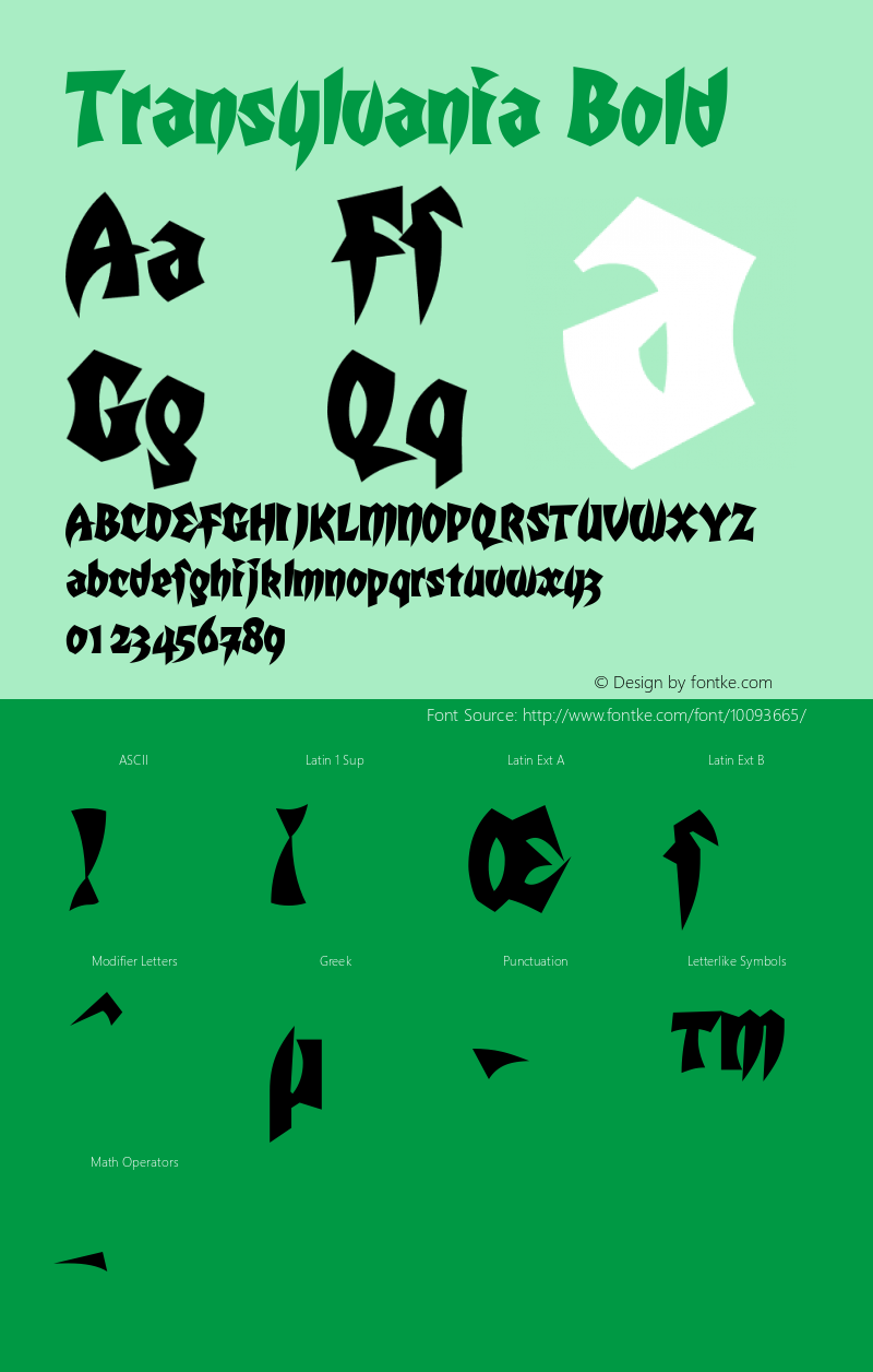 Transylvania Bold The IMSI MasterFonts Collection, tm 1995, 1996 IMSI (International Microcomputer Software Inc.) Font Sample