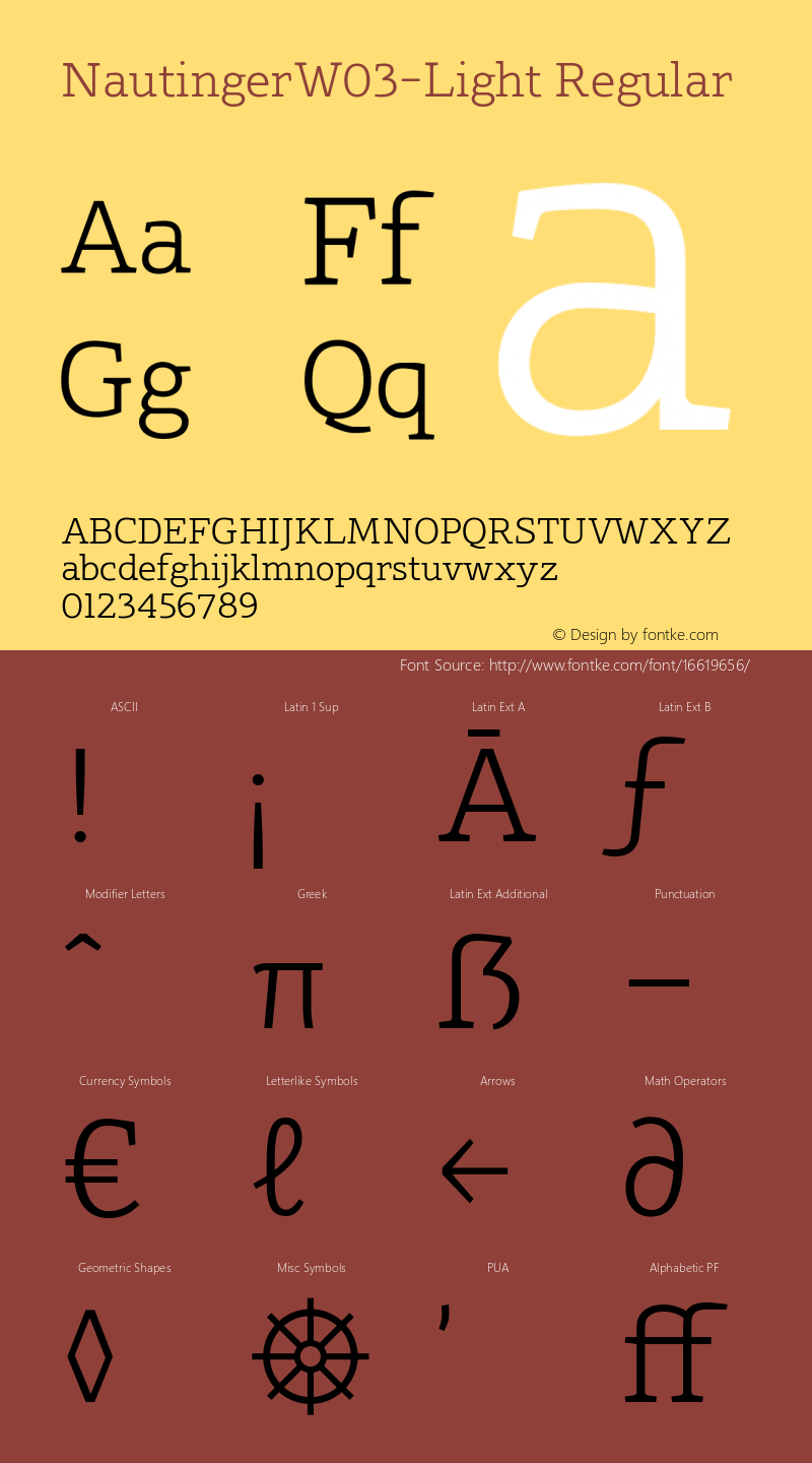 NautingerW03-Light Regular Version 1.00 Font Sample