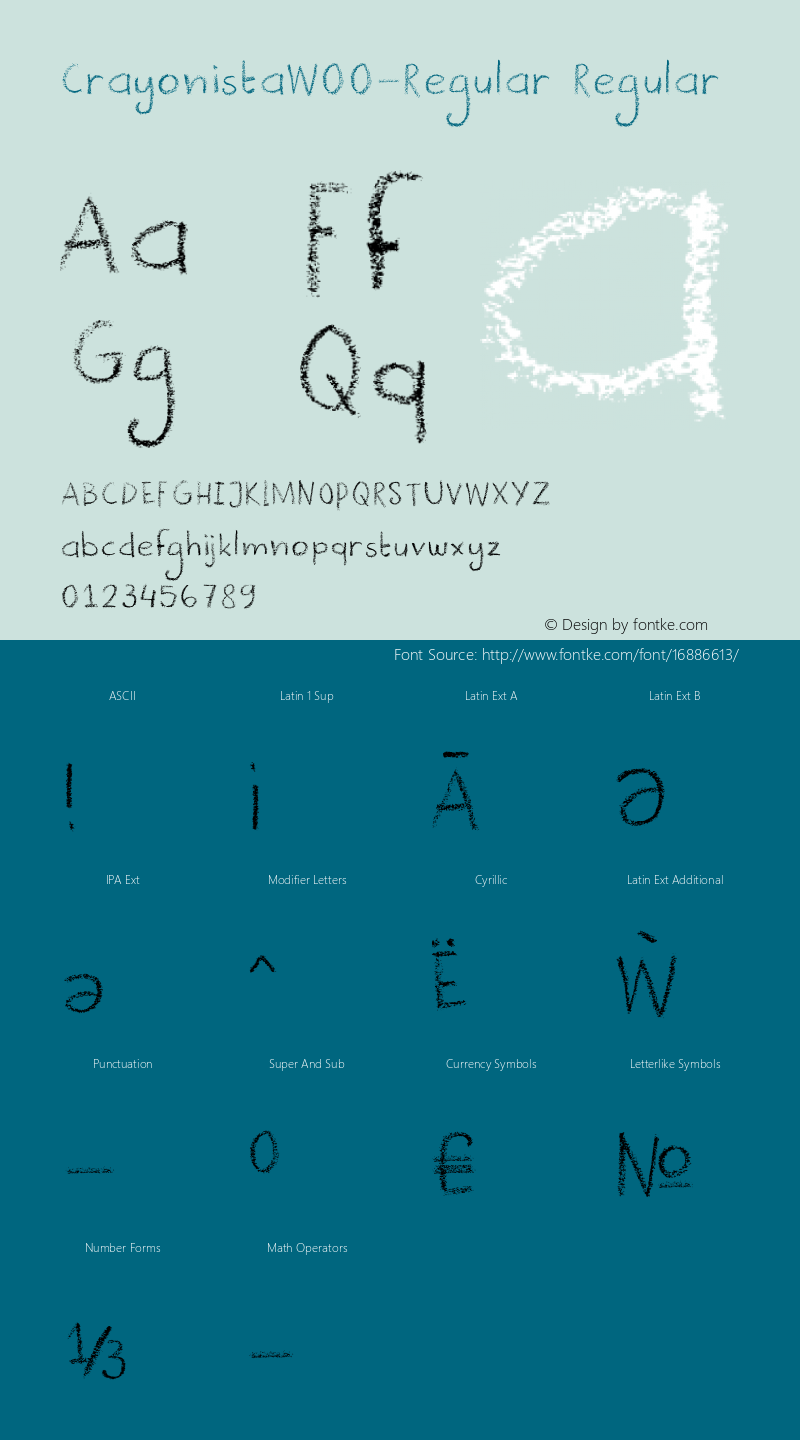 CrayonistaW00-Regular Regular Version 1.00 Font Sample