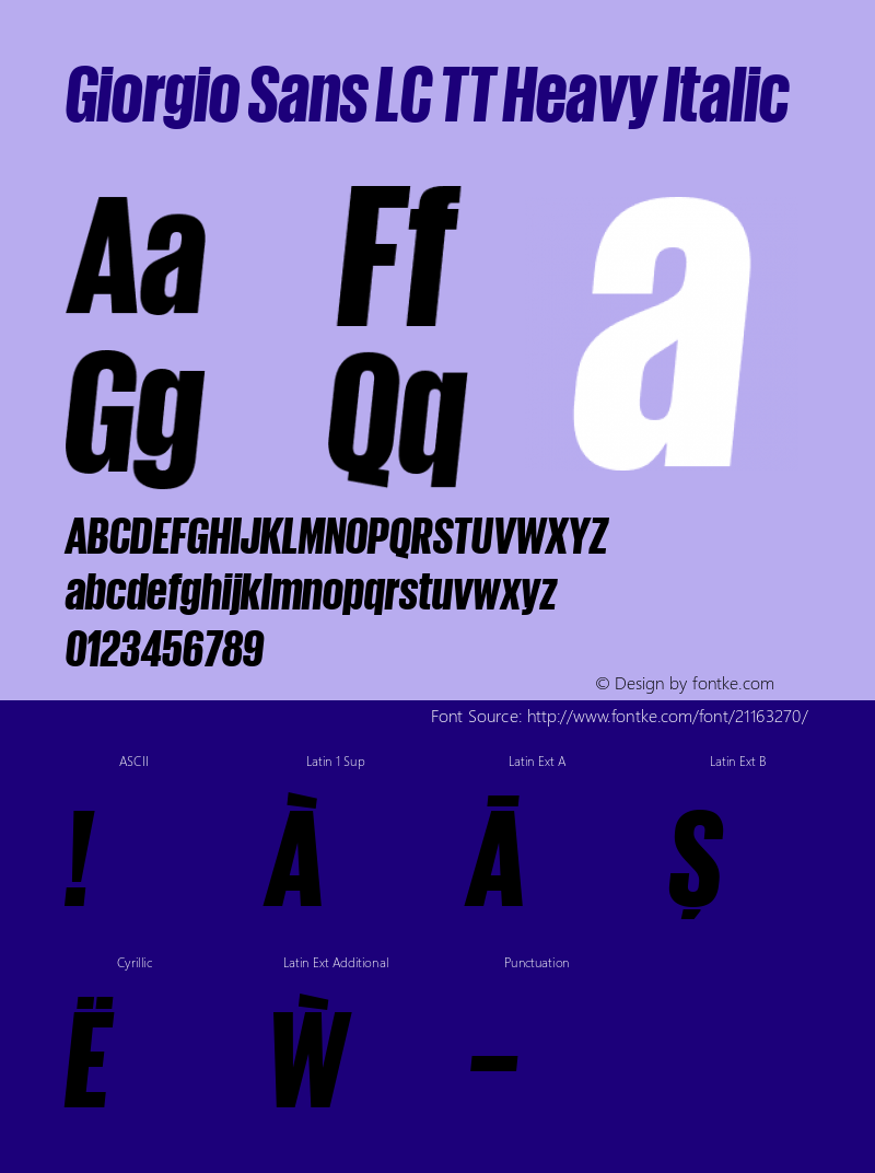 GiorgioSansLCTTHeavy Version 1.0 Font Sample