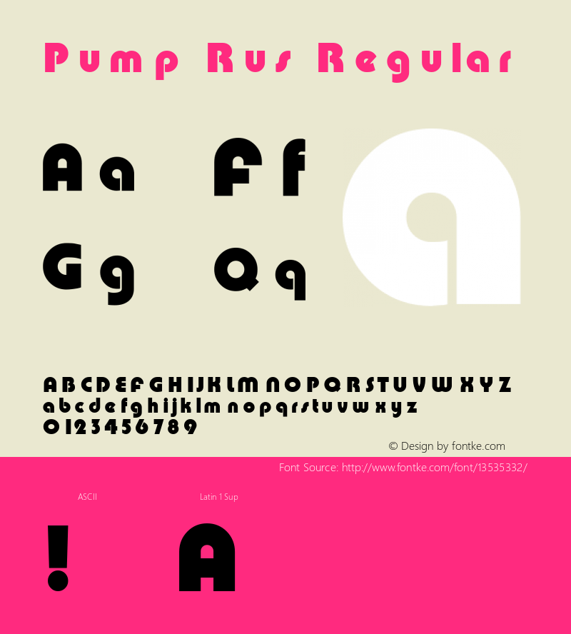 Pump Rus Regular 1.0 Thu Jun 17 19:08:42 1993 Font Sample