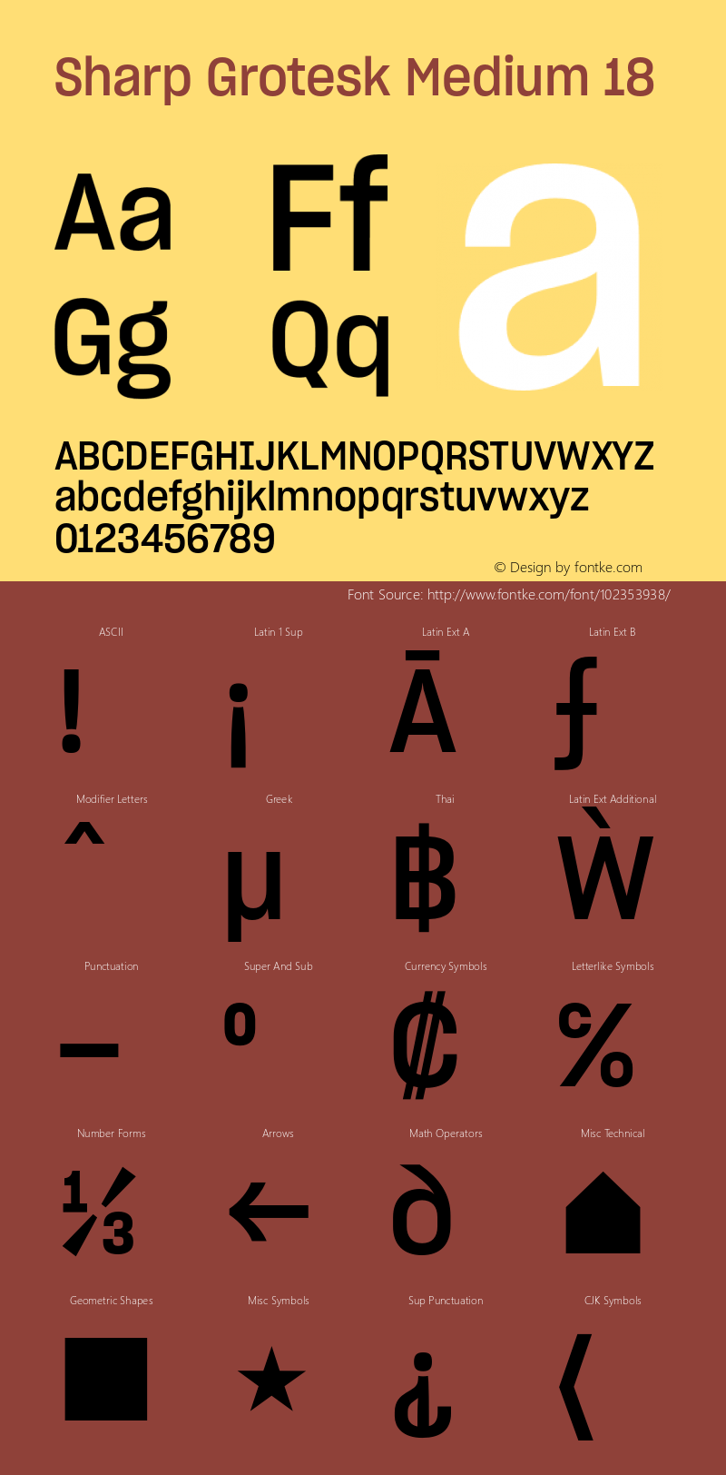 Sharp Grotesk Medium 18 Version 1.003 Font Sample