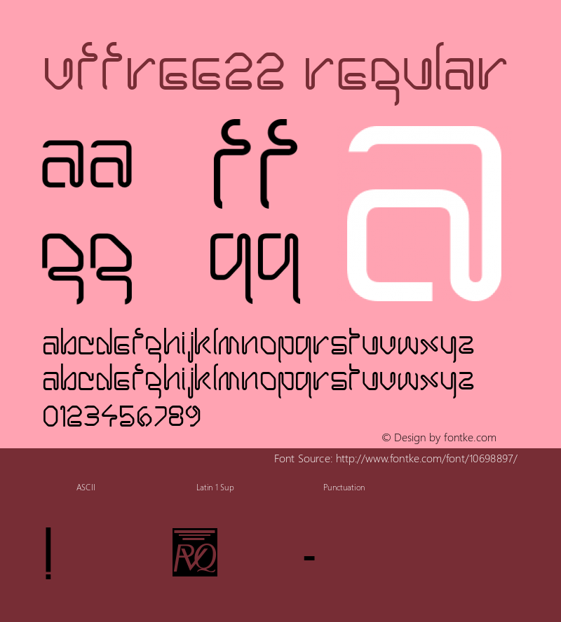 VfFree22 Regular 1.0 24/07/2003 Font Sample